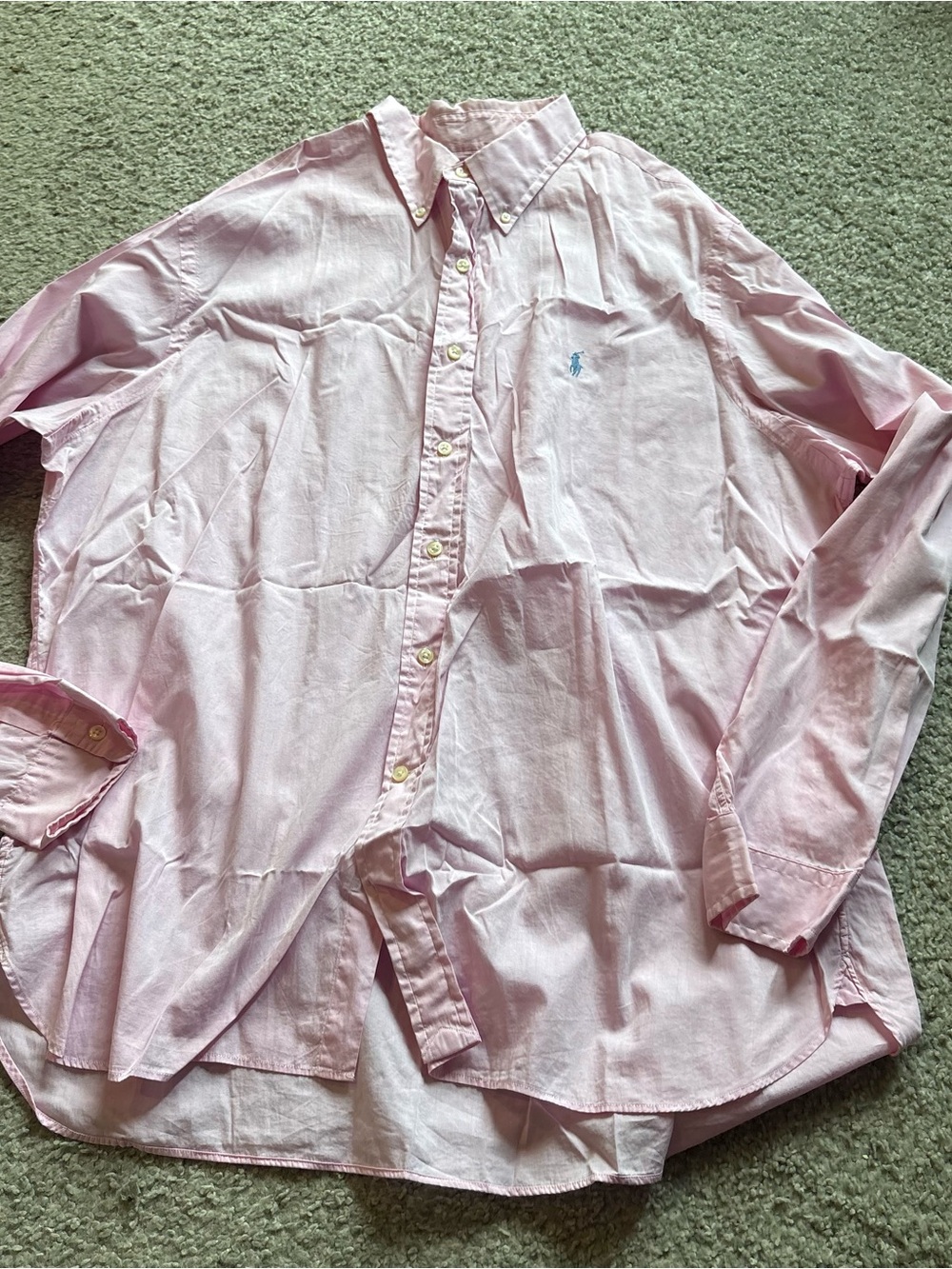 Ralph Lauren Light Pink Button Down Dress Shirt Sz 18